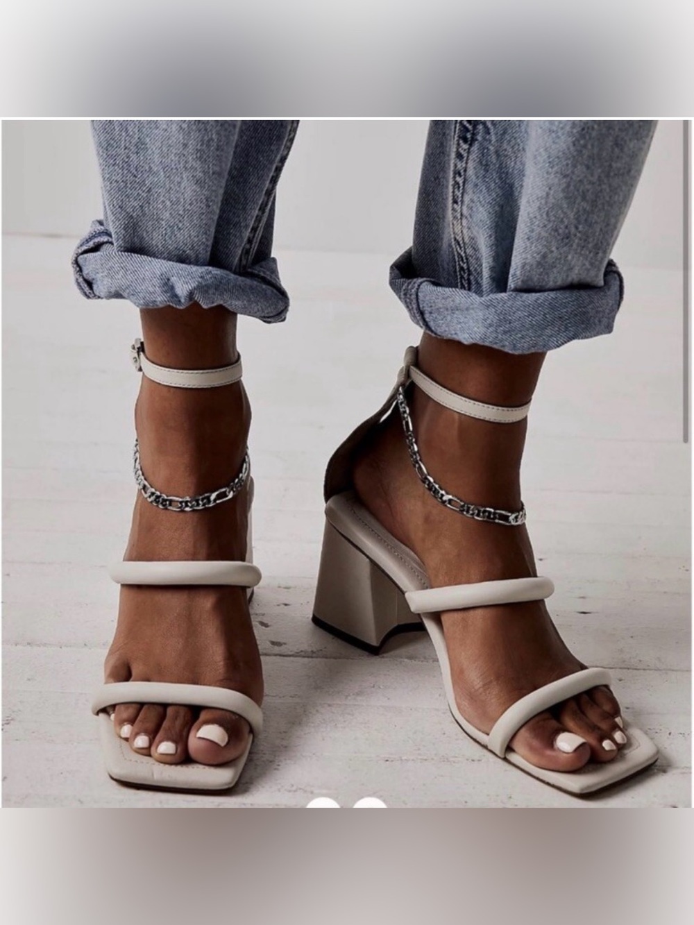 New Free People  Women’s Parker Chain Herls. Bone. EU 36/US Size 6.